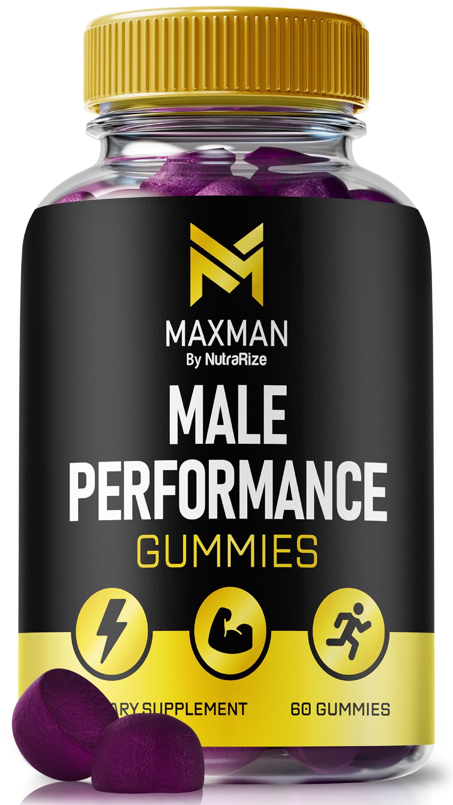 NutraRize MaxMen Male Gummies – Premium MaxMen Formula for Men with Naturally Sourced Ingredients to Support Stamina, Drive, and Everyday Performance, Official Max Men Gomitas (60 Gummies)