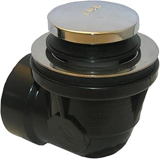 LASCO 03-4950 Bathtub Drain Elbow with Tiptoe Style Stopper with 1 1/2-Inch ABS Fitting, Chrome Plated