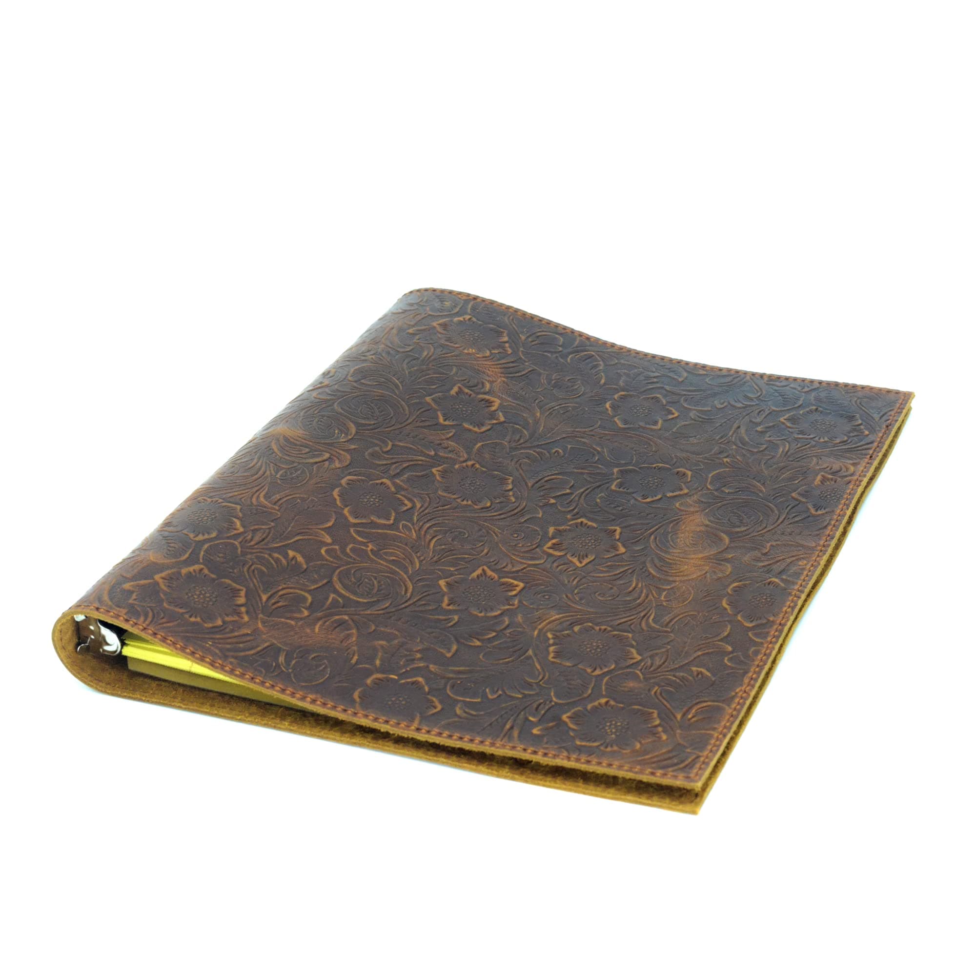 Leather Binder Handmade by JJNUSA, 3 Ring Binder, 1" Round Rings, Organizer Planner for A4 8.5" x 11" Notepad Notebook Documents