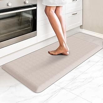HappyTrends Kitchen Runner Rugs Anti-Fatigue mats - 4/5 Inch Thick Non Slip Waterproof Ergonomic Comfort Mat for Kitchen, Floor Home, Office, Sink, Laundry (17.3"x 39",Khaki)