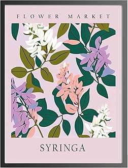 Syringa Art Print, Flower Market Poster Wall art Decor, Botanical Floral Artwork for Bedroom, Bathroom, Living room Decoration (Syringa, 16x20 inches (Unframed))