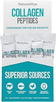 – NaturesPlus Collagen Peptides Powder Sachets - Ethically Sourced, 6 Types Hydrolysed Collagen Supplement with Vitamin C for Skin, Cartilage, Immunity - Sustainable, Gluten Free - 20 Stick Packets