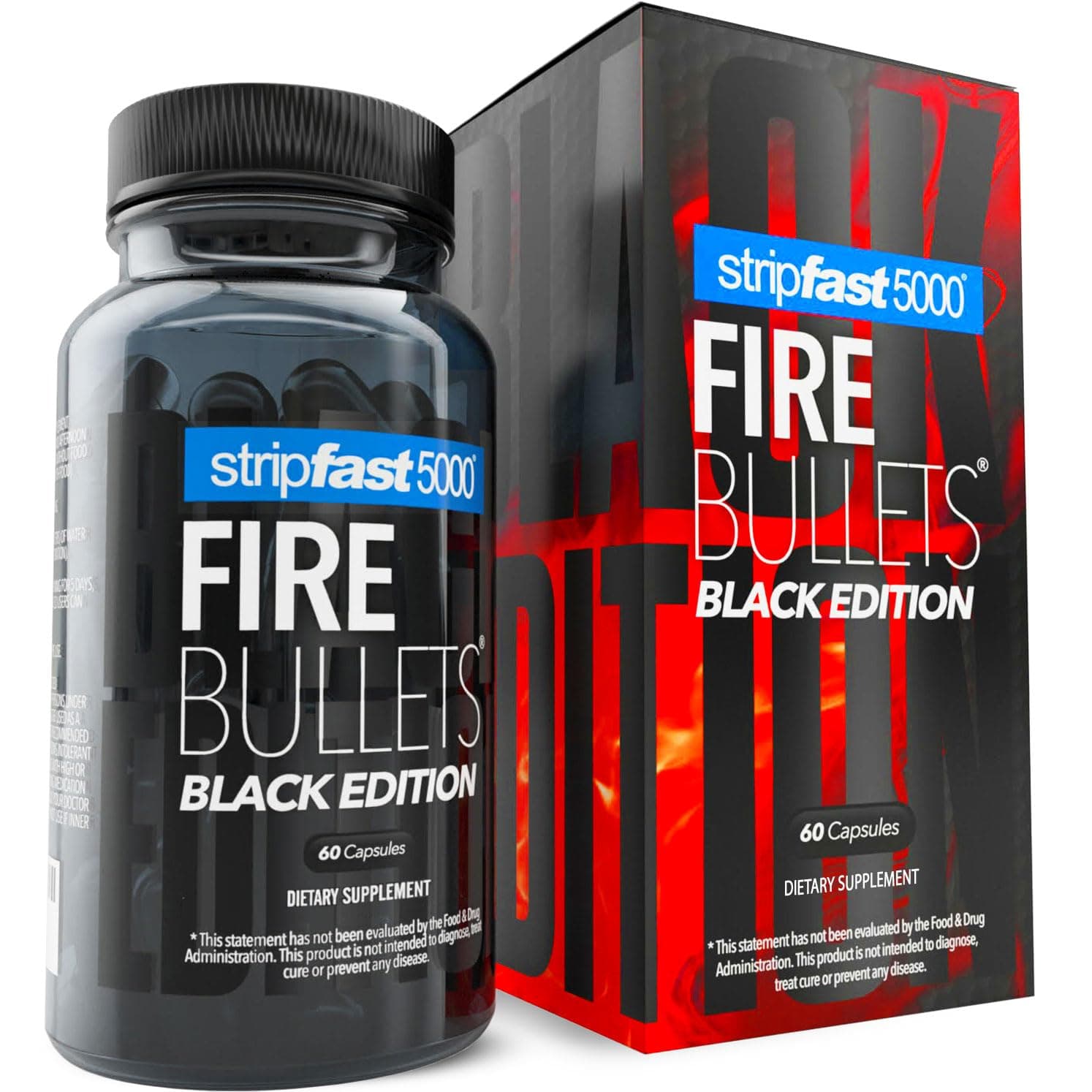 stripfast5000 Fire Bullets Black Edition Max Strength for Women and Men - Pack of 1