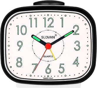 SLOVAN QUARTZ Plastic Beep Table Alarm Clock - 9 CM X 11 (Black)