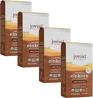 Organic Einkorn Whole Wheat Flour - Bread Baking Flour for Sourdough, High Protein, Non-GMO, For Organic Pizza & Pasta, European Italian Made, Glyphosate Free - 32 Oz, 4 Pack