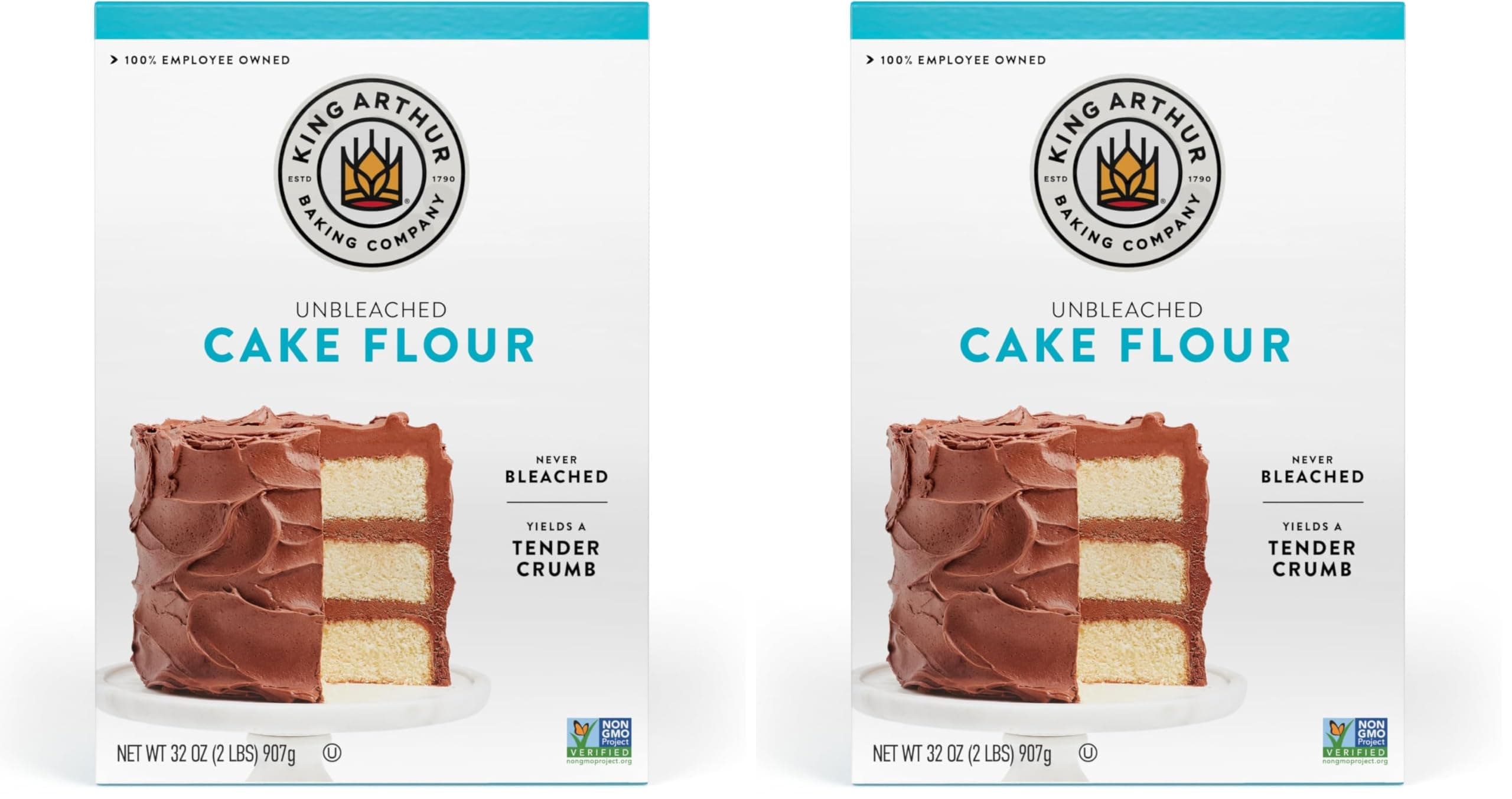 King Arthur, Cake Flour Unbleached and Unenriched, Non-GMO Project Verified, No Preservatives, 2 Pounds (Pack of 2)