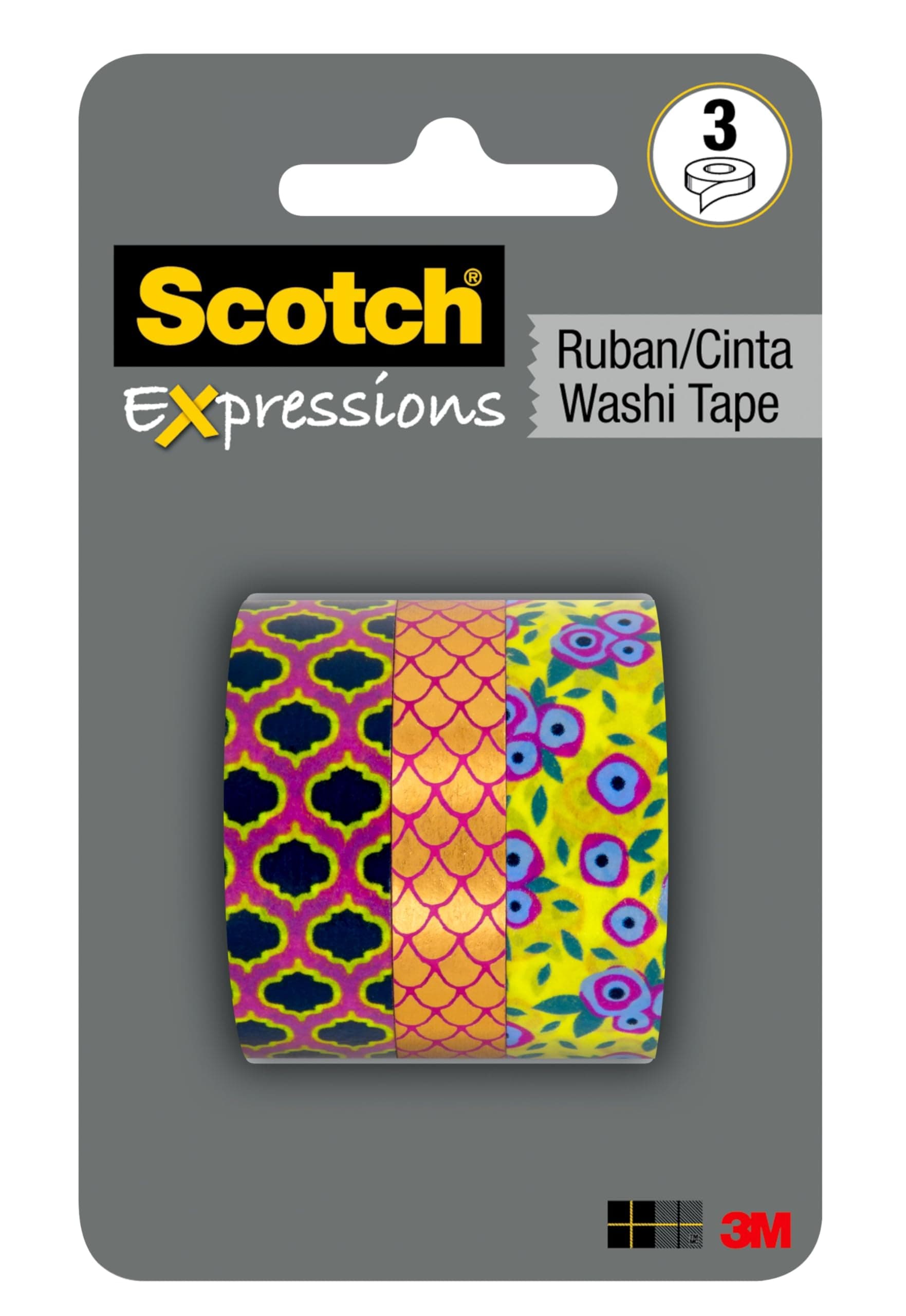 Expressions Washi Tape, 3 Rolls/Pack (C1017-3-P3)