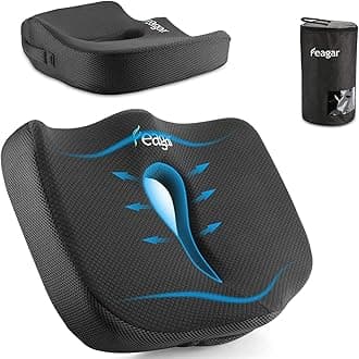 Feagar Seat Cushion for Back Pain - Orthopedic Non-Slip Memory Foam Coccyx Cushion for Tailbone Relief Sciatica Hemorrhoid, Office Chair Cushions Wheelchair, Kitchen Chairs, Recliner, Car Seats