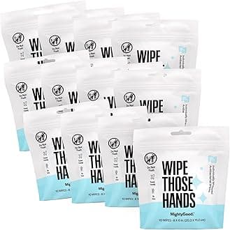 MightyGood Wipe Those Hands Individually Wrapped Antibacterial Wipes 12 packs of 10 wipes (120 Wipes Total)