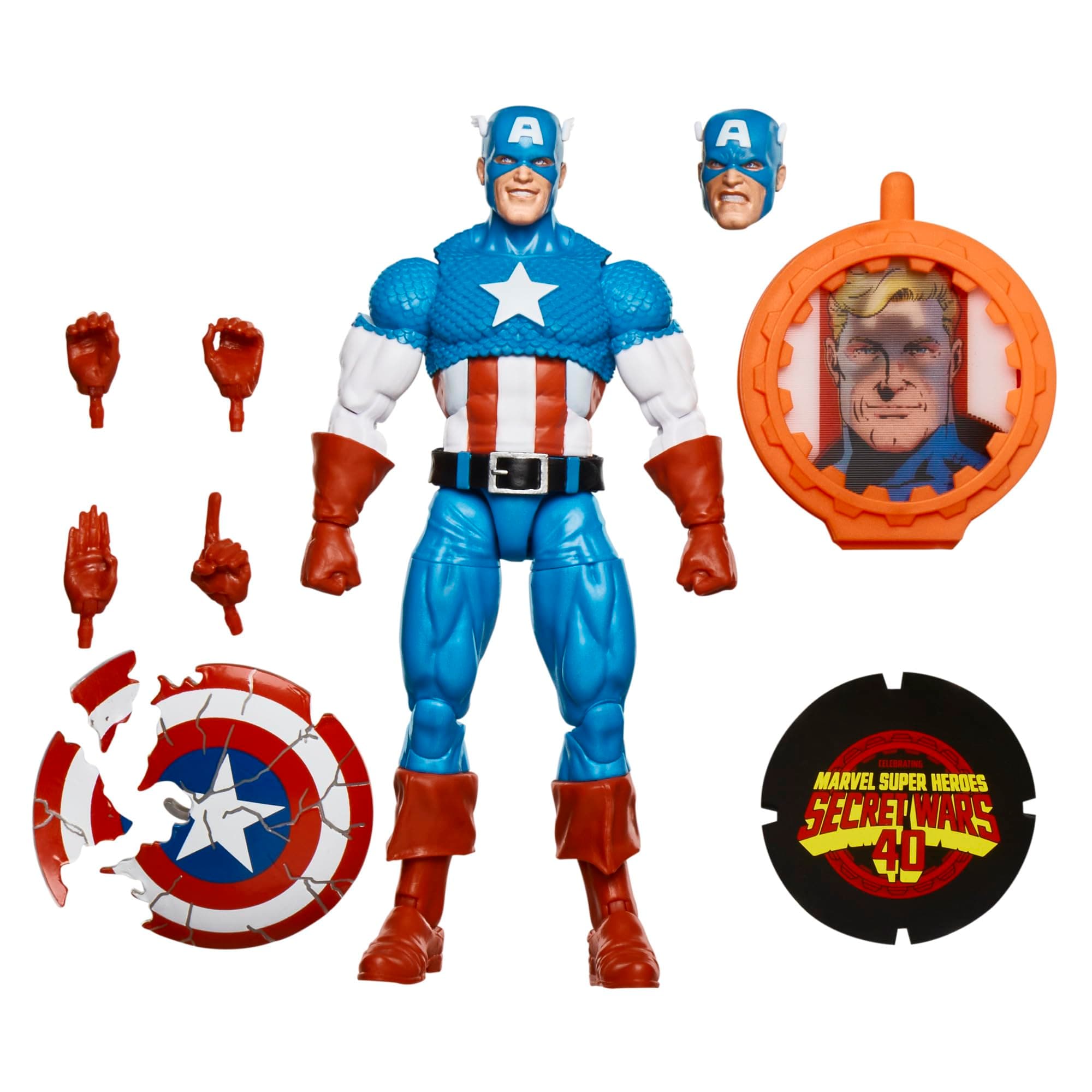 Marvel Legends Series Captain America, Avengers Retro Marvel Comics Secret Wars Action Collectible Figure, Scale 15 cm
