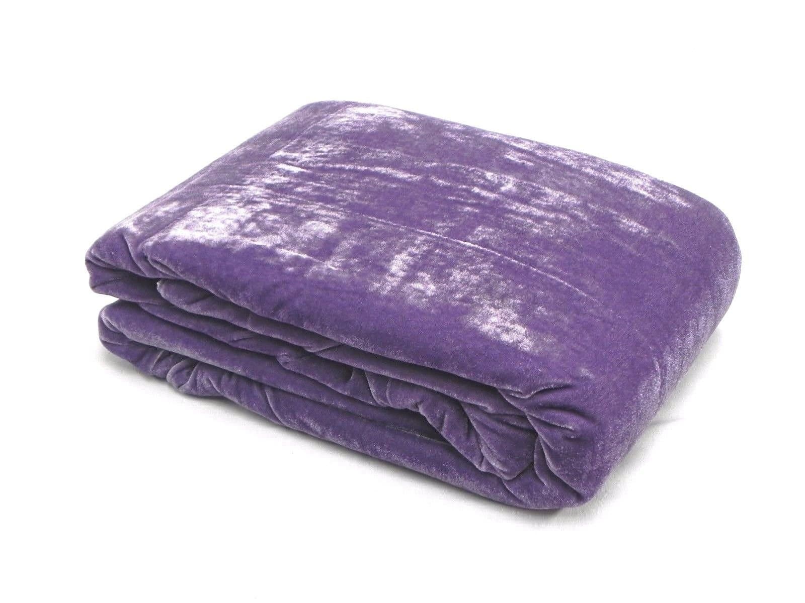 ELEGANT VELVETEEN THROW FULLY LINED 150X180CMS (LILAC)
