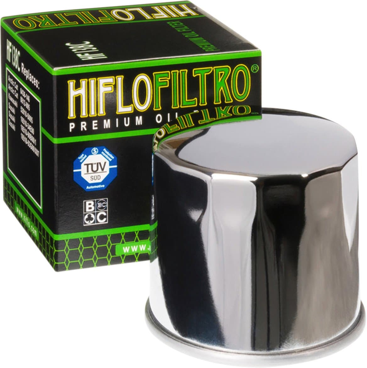 HF138C Chrome Standard Premium Oil Filter, Single