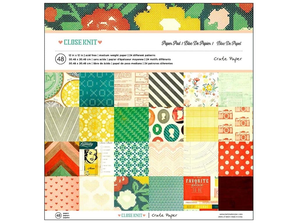 Crate Paper Close Knit 12x12 Paper Pad