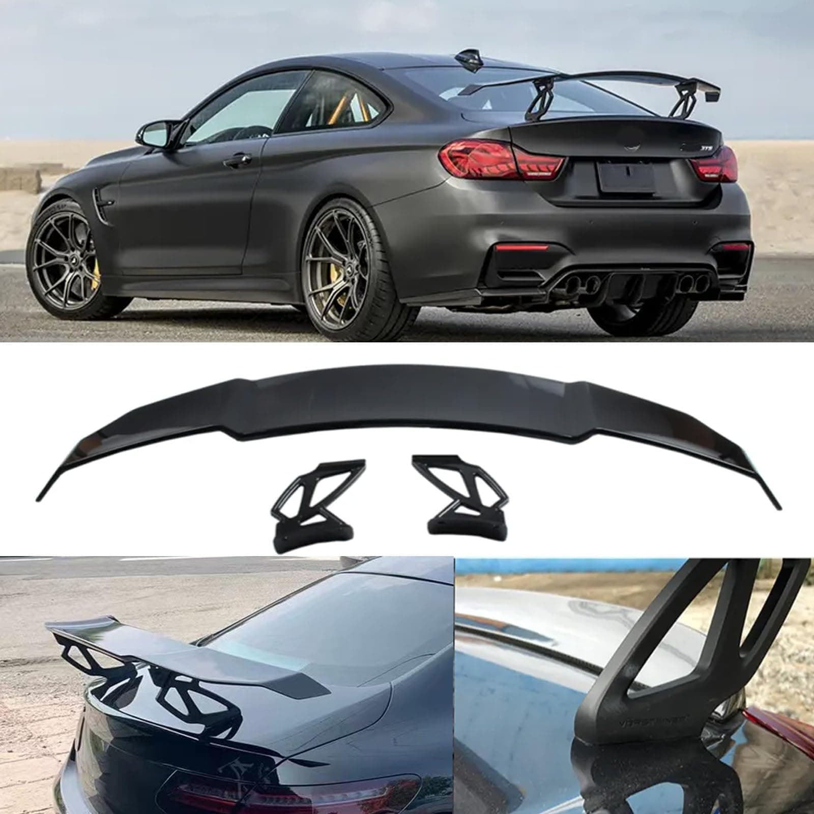 Car 140 * 20cm Universal GT Style Rear Boot Lid Big Racing Lip Spoiler Wing Compatible with BMW AUDI Mercedes-Benz Accessories