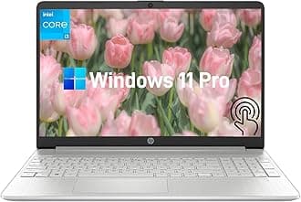 HP 15.6 Touchscreen Laptop Computer - Windows 11 Pro, HD 250 nits LED Display, 6-Core Intel i3-1215U Processor, 8GB RAM, 512GB SSD, Intel UHD Graphics, Wi-Fi 6, HDMI, Type USB-A&C, Long Battery Life