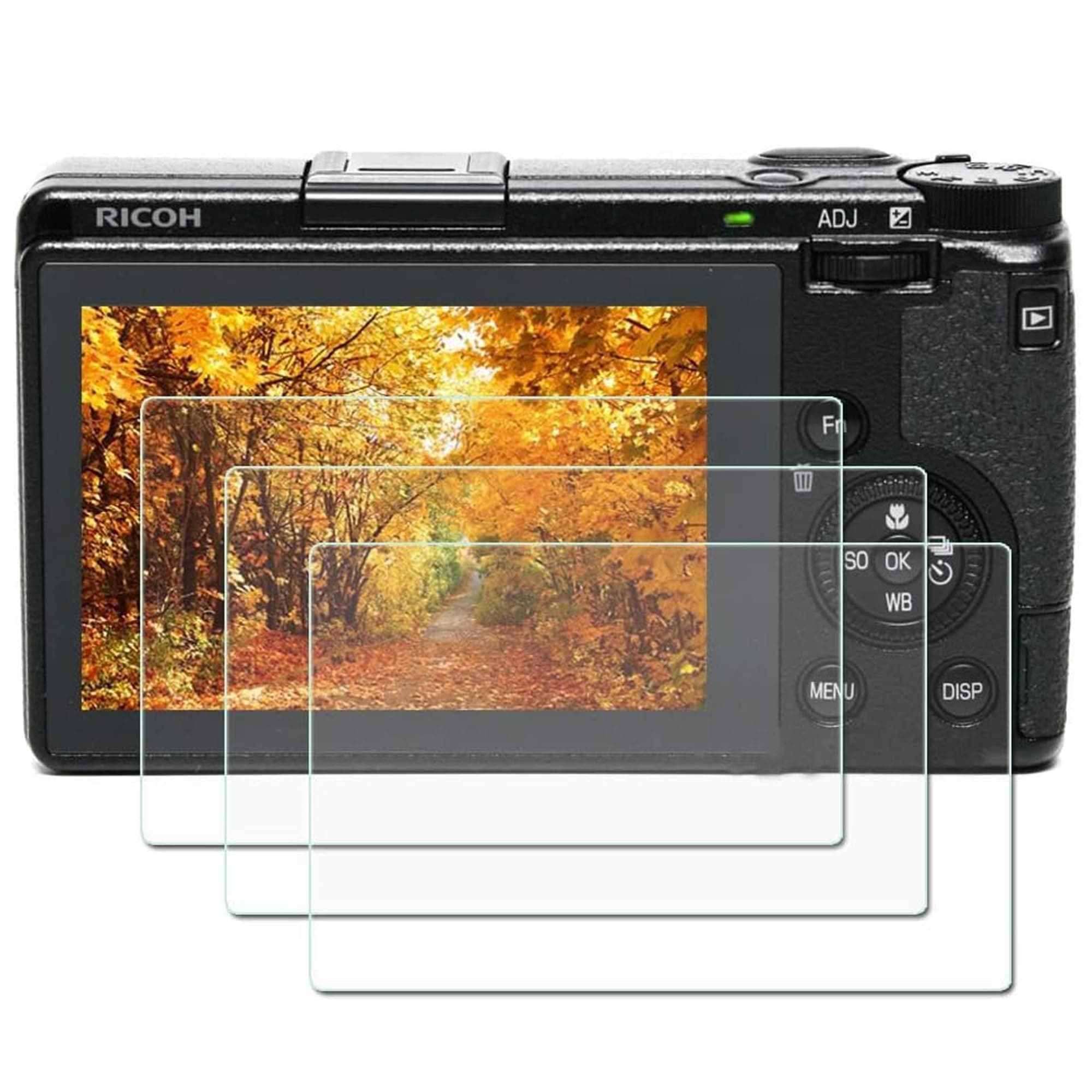 Screen Protector for Ricoh GR III GR III X GRIII GR 3 GR3 GR IIIx GRIIIx GR3x, 9H Hardness 0.3mm Ultra-thin Tempered Glass Screen, Full Coverage Edge to Edge Protection [3 Pieces]