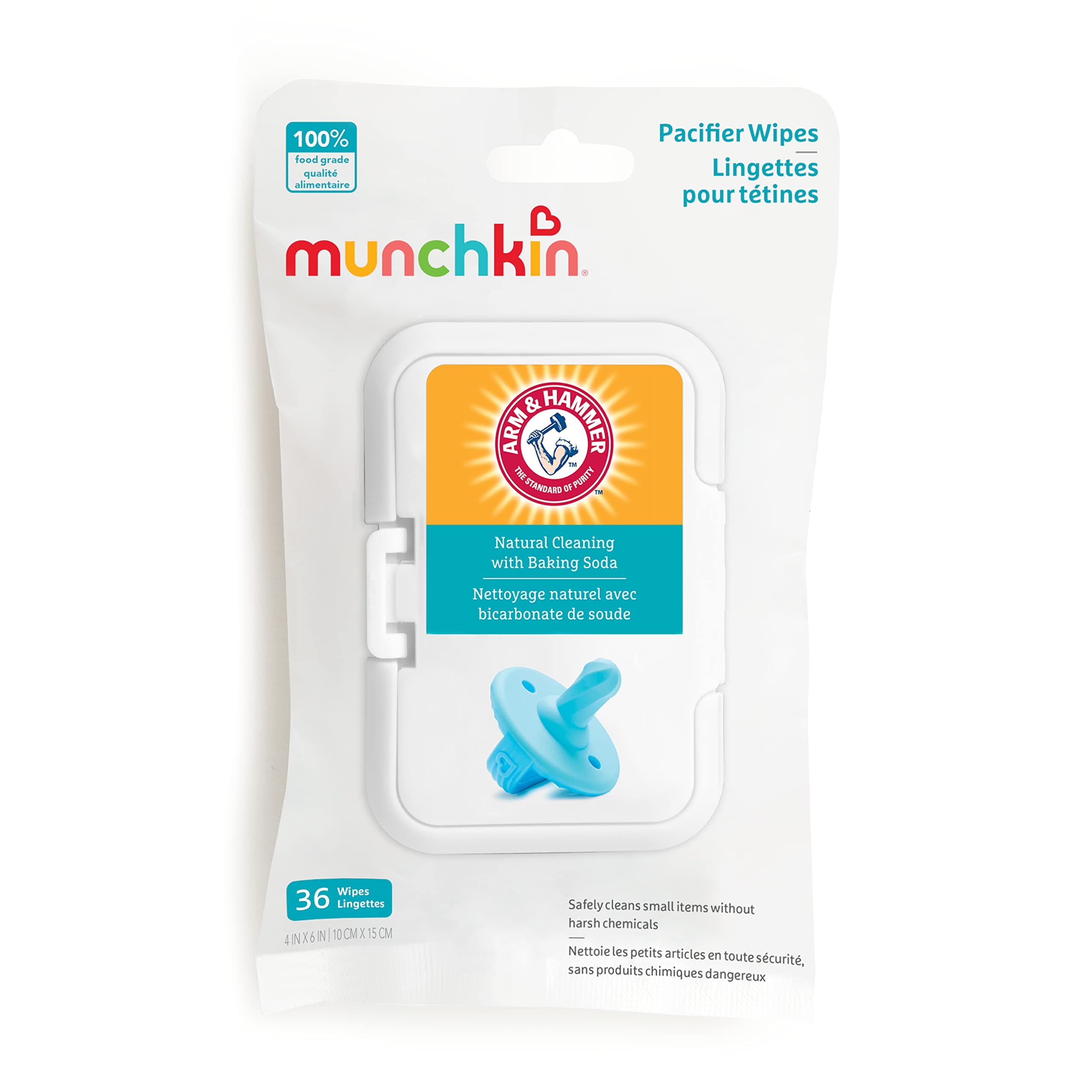 Munchkin 36 Pack Arm and Hammer Pacifier Wipes, White