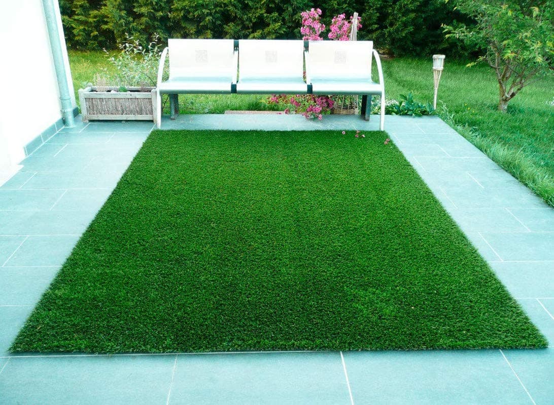 FRESH FROM LOOM 35 Mm Artificial Grass Mat Carpet For Balcony - For Home Decoration - Floor Mat For Living Room, Office - Summer Use (Green, Size - 6.5 X 5 Feet,Pack Of 1, Rectangular)