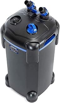 AMOSIJOY 396GPH 3-Stage Canister Filter, Ultra-Quiet External Aquarium Filter with Free Media for Large Fish Tanks and Aquariums