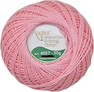 HUNNY- BUNCH Anchor Mercerized Premium Knitting Crochet Cotton Thread Yarn Balls for Knitting, Weaving, Embroidery and Craft Making Fast Color (Pack of 2 Rolls, Shade no. 50)