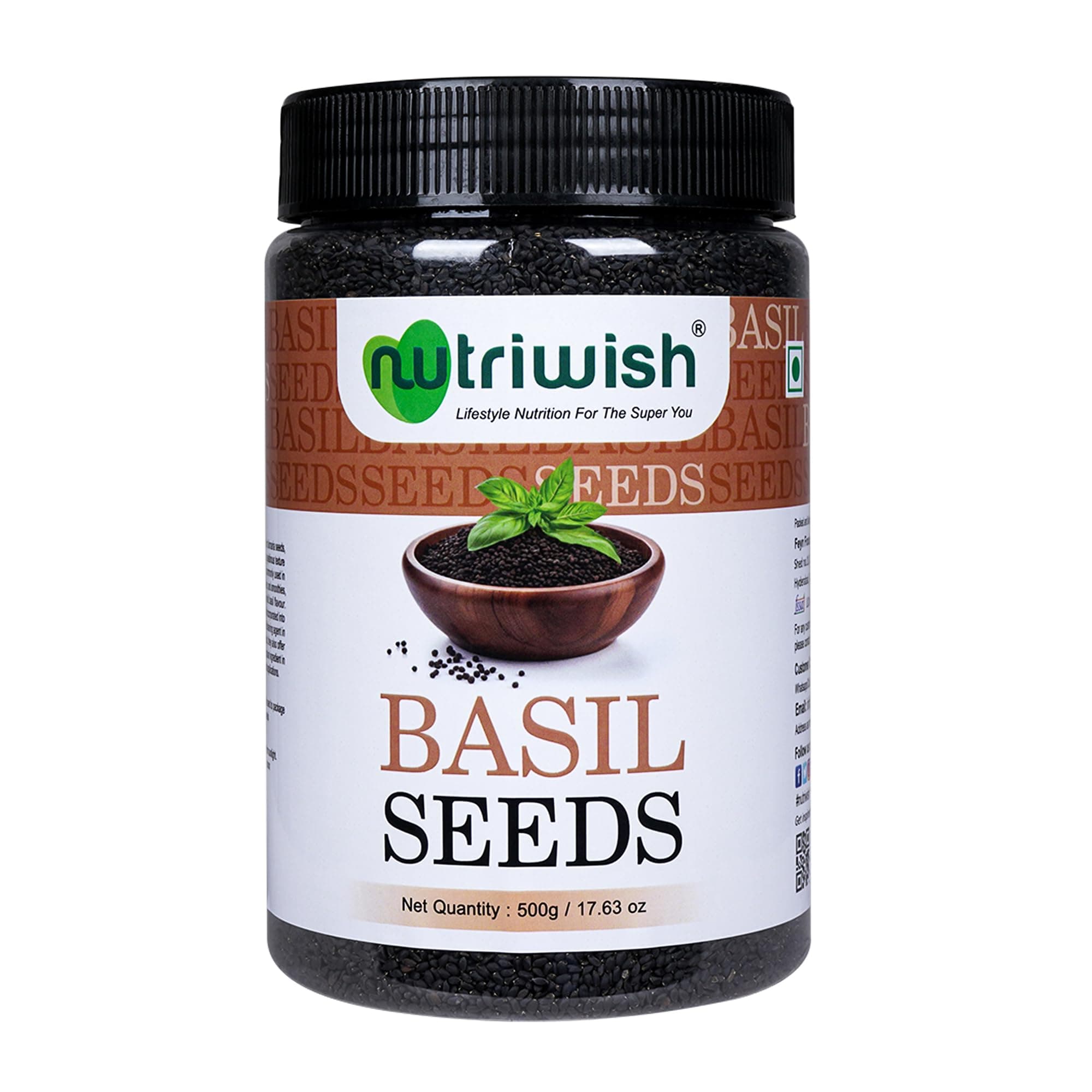 Nutriwish Premium Basil Seeds, 500g
