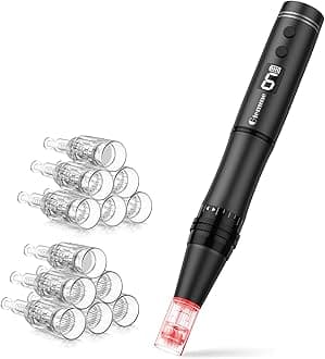 Microneedling Pen Derma Roller Pen for Hair Beard Face Skin care, Derma Pen Microneedle Stamp Pen for Women Men Home Use