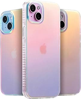 LONLIHue - for iPhone 14 Case - Fluorescent Coloful Holographic Iridescent Phone Case - [360° Shock-Absorbent Bumper] - Cute, Unique and Aesthetic Phone Cover for Women and Girls