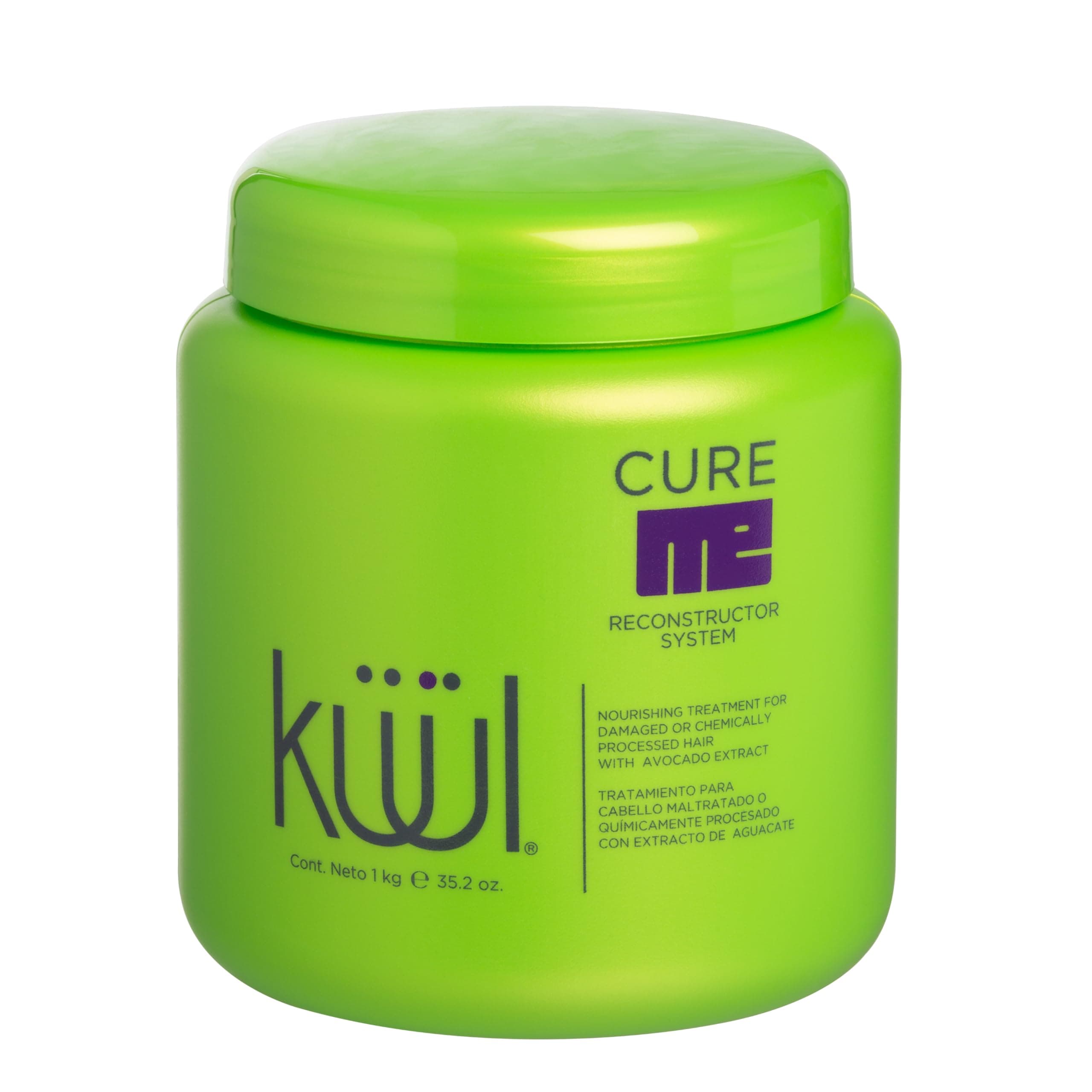 2 Packs Kuul Cure Me Reconstructor System TREATMENT For Damaged Hair With Avocado 35.2 oz Each