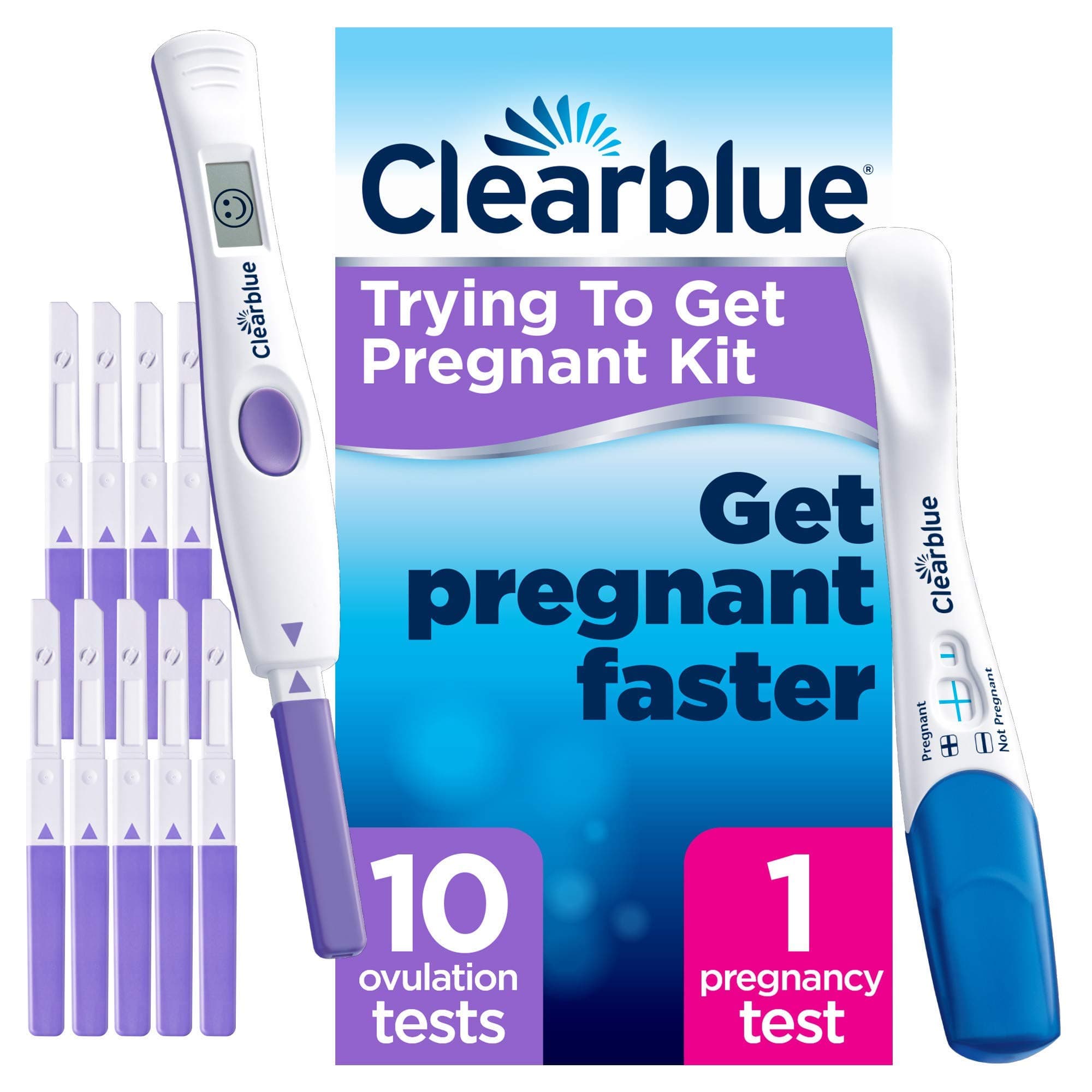 Clearblue Trying for a Baby Kit. 10 Ovulation Tests, 1 Pregnancy Test