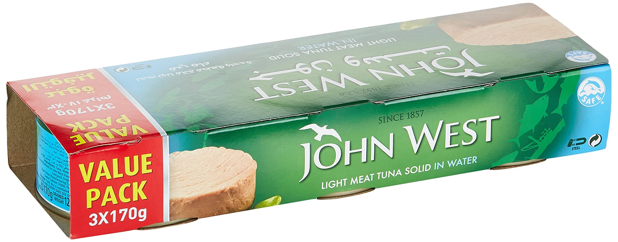Light Meat Tuna Solid Family Pack In Water, 3 X 170 Gm
