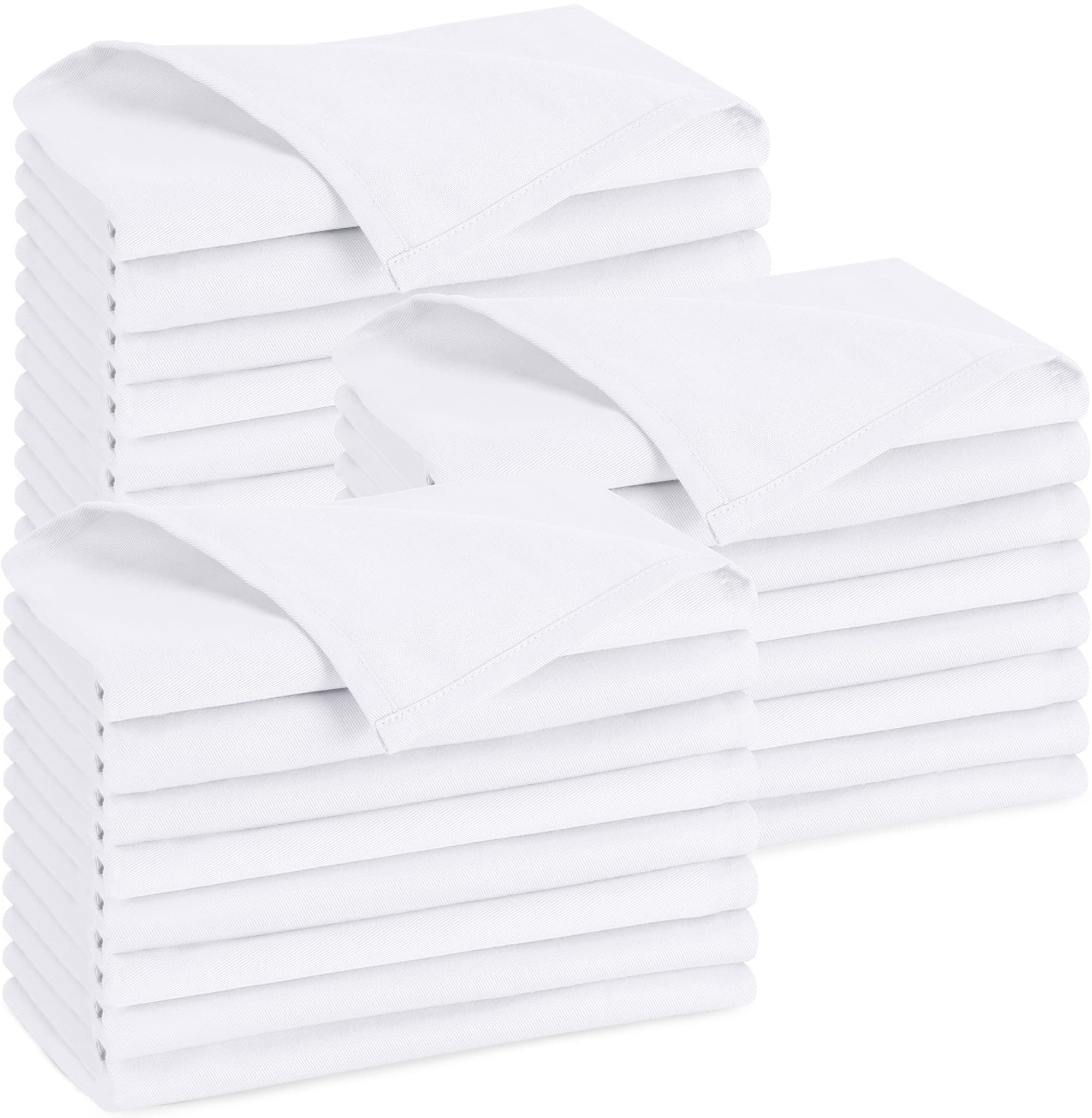 Utopia Kitchen White Cloth Napkins [288 Pack, 18x18 Inch] Absorbent Cotton Blend Washable and Reusable for Dinner, Restaurant, Lunch, Wedding and Hotel