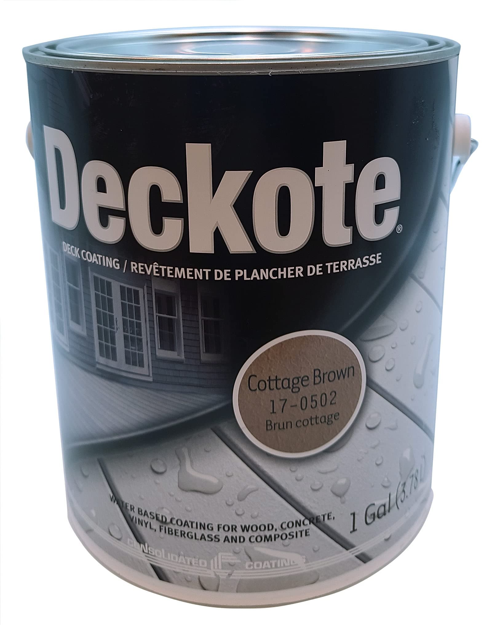 Cottage Brown 1 Gallon Deck Coating – UV Protection, Waterproof, Durable, for Patios, Stairs, Porches, Balconies, 100 Square Foot of Coverage, (Cottage Brown)