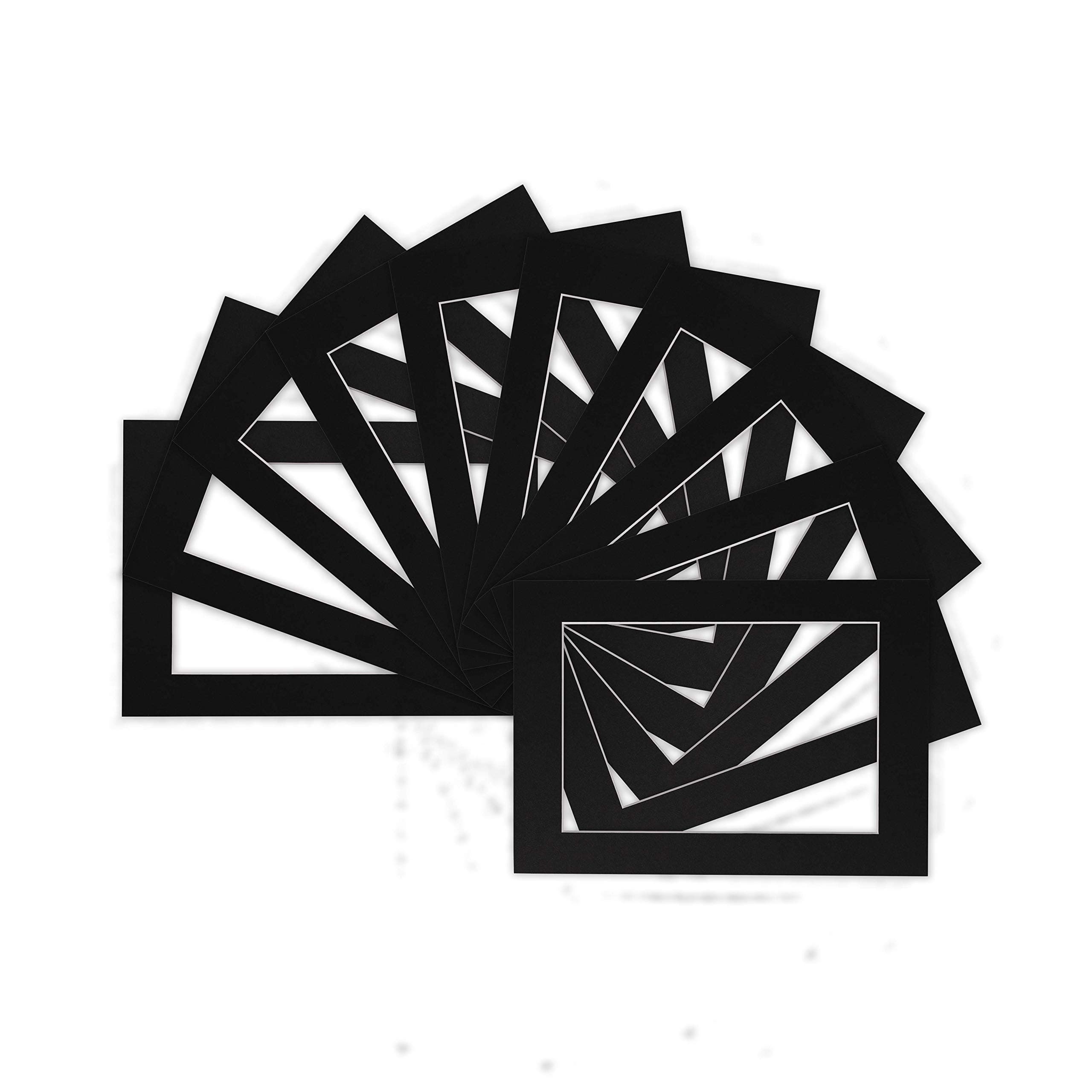 Bespoke Computer Cut Photo/Picture Frame Mounts - Pack of 10 - Frame Size 14"x11", Mount Size 12"x8" - Color Black