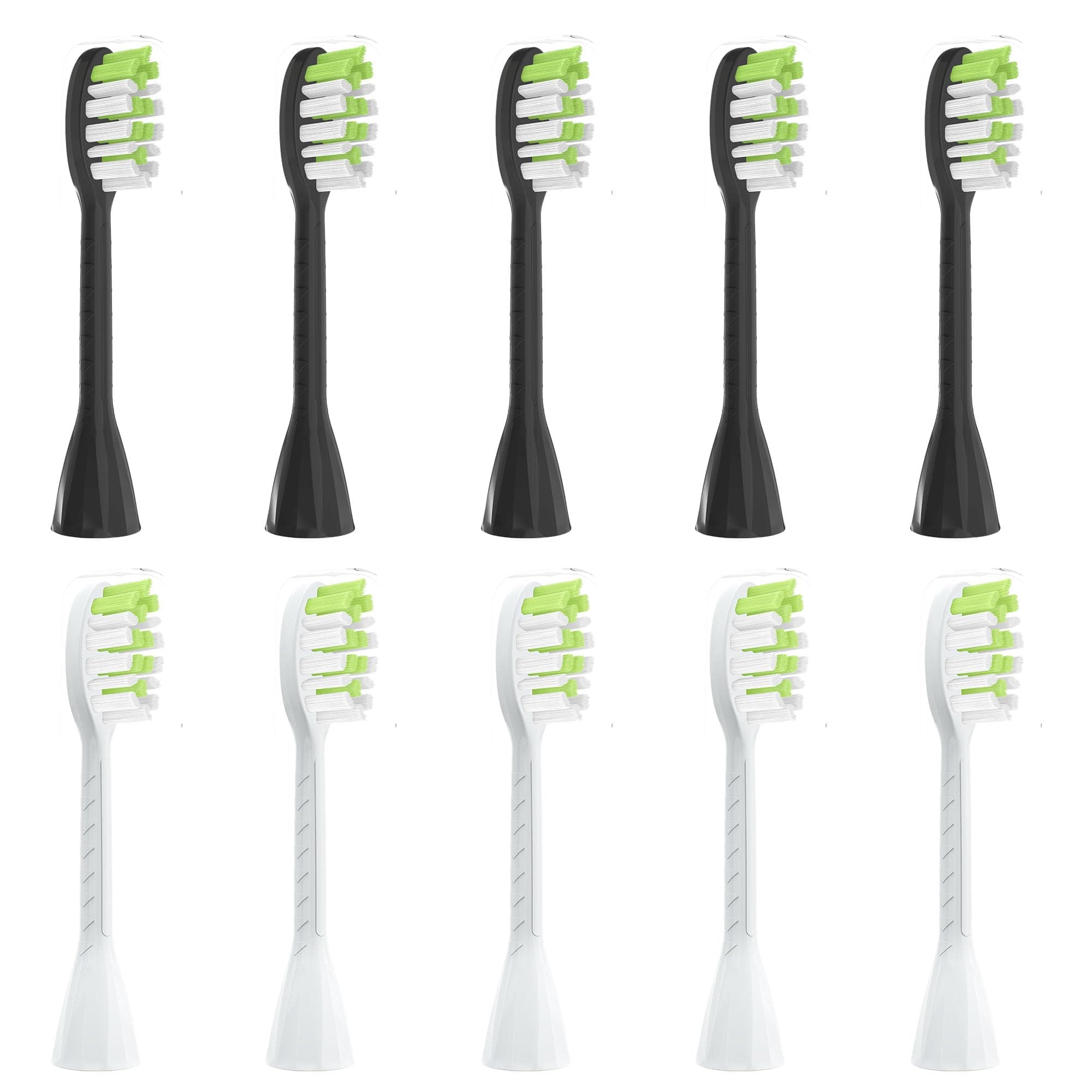 Replacement Toothbrush Heads Compatible with Philips Sonicare One Electric Toothbrush,Brush Head 10 Pack for HY1100 for HY1200 for BH1022,5black+5white