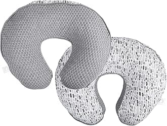 Boppy Nursing Pillow Luxe Support, Gray Brushstroke Pennydot, Ergonomic Nursing Essentials for Bottle and Breastfeeding, Firm Fiber Fill, with Soft Removable Nursing Pillow Cover, Machine Washable