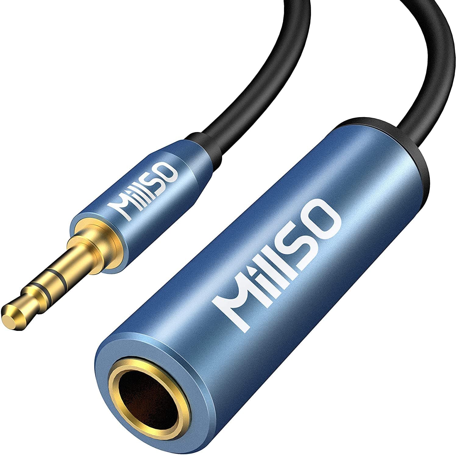MillSO 1/4 to 3.5mm Headphone Adapter, 6.6 Feet TRS 6.35mm Female to 3.5mm Male 1/8 to 1/4 Stereo Audio Adapter for Guitar Amplifiers, Piano, Home Theater Devices, Phone, Laptop, Headphones - 6.6 Ft