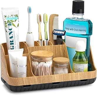 Bathroom Organizers and Storage - Detachable 7 Slots Kids Electric Toothbrush and Toothpaste Holde Drainage for Bathroom Accessories Organization Counter Vanity Storage