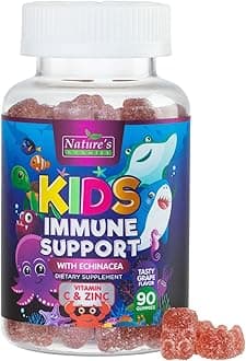 Kids Immune Support Supplement Gummies - Daily Childrens Vitamins C, Zinc & Echinacea - Gummy for Kids Immune Support, Ages 4 and Up, Natural Berry Flavor, Non-GMO, Gluten-Free & Vegan - 90 Gummies