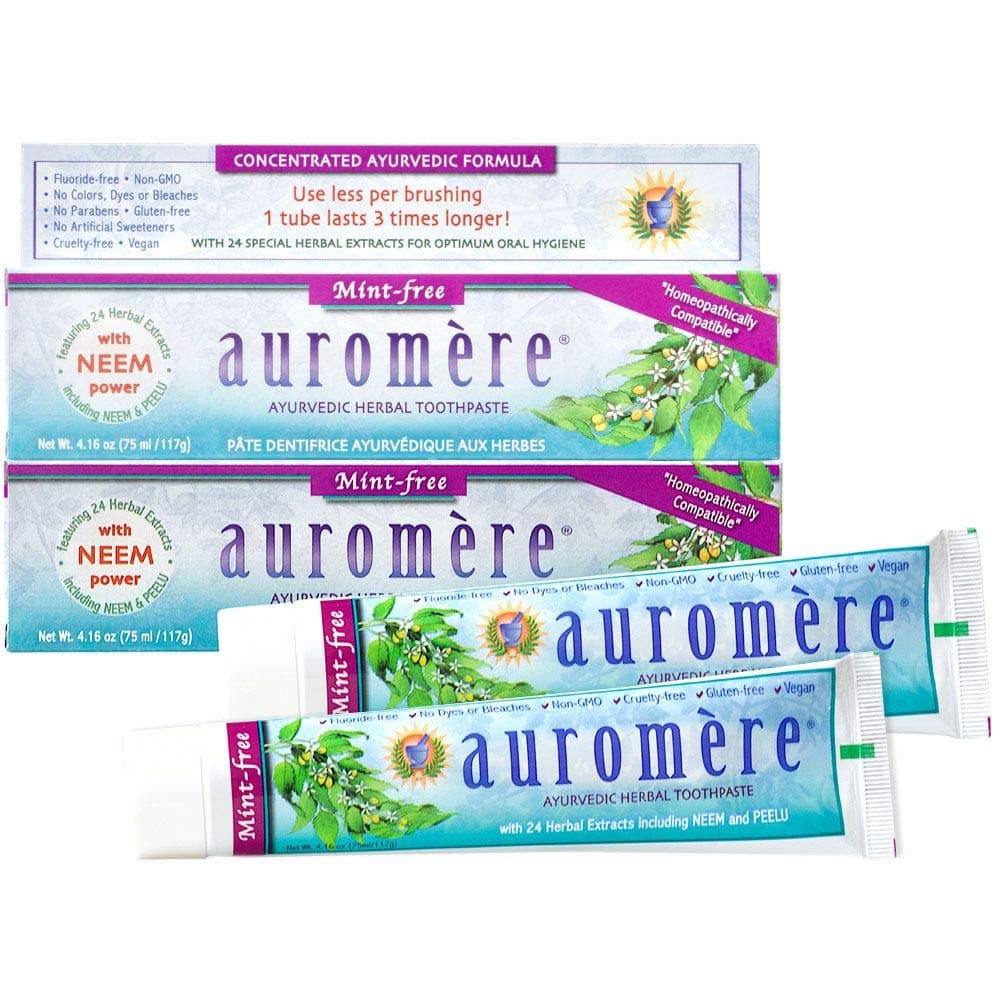 Auromere Herbal Toothpaste Mint Free - 4 Oz - Case Of 12