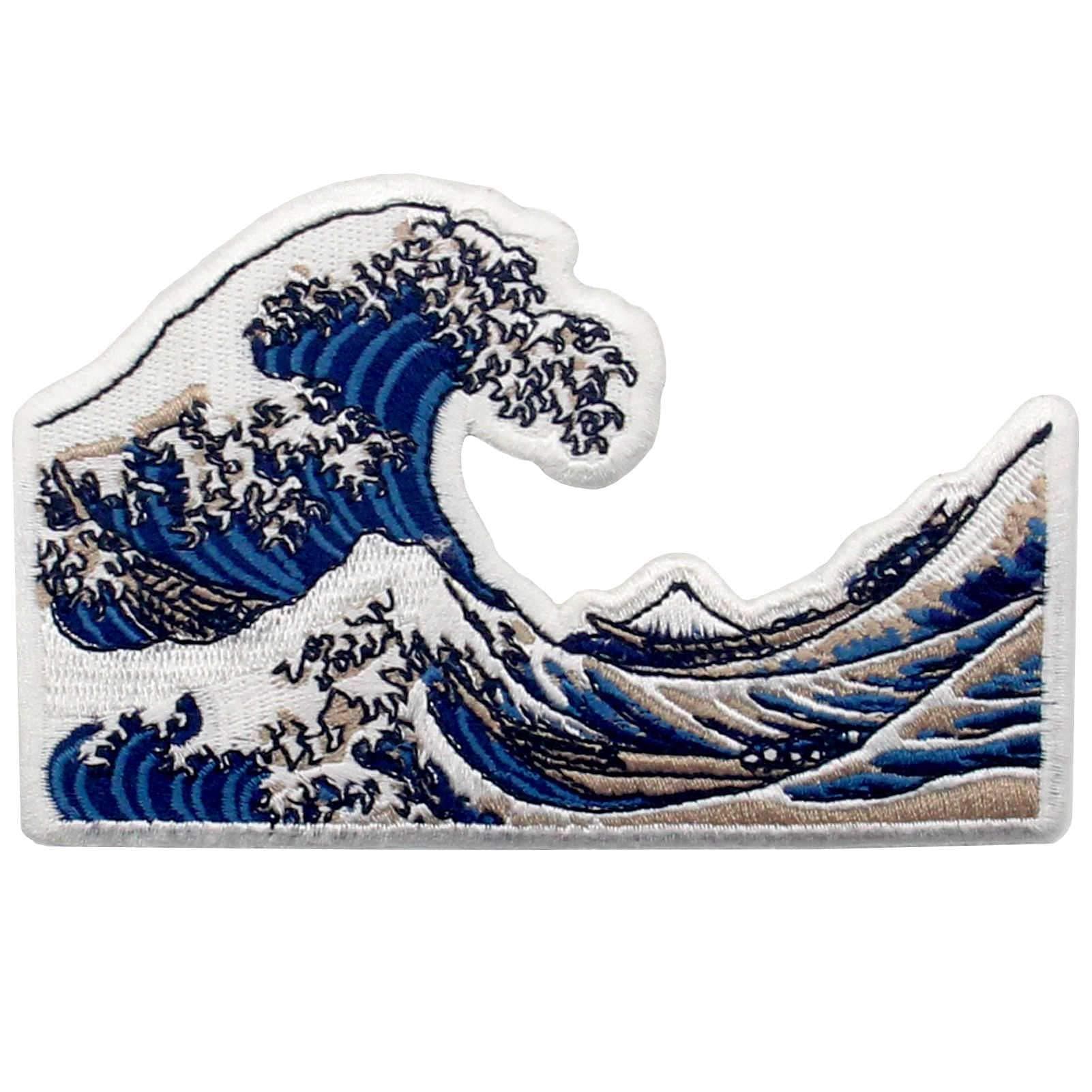 Great Wave Off Kanagawa Patch Embroidered Applique Badge Iron On Sew On Emblem