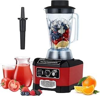 Heavy Duty Commercial Blender, 2200W 60Oz Professional Kitchen Blender Smoothies, Shakes, Ice and Frozen Fruit, Optional Dry Grains Container