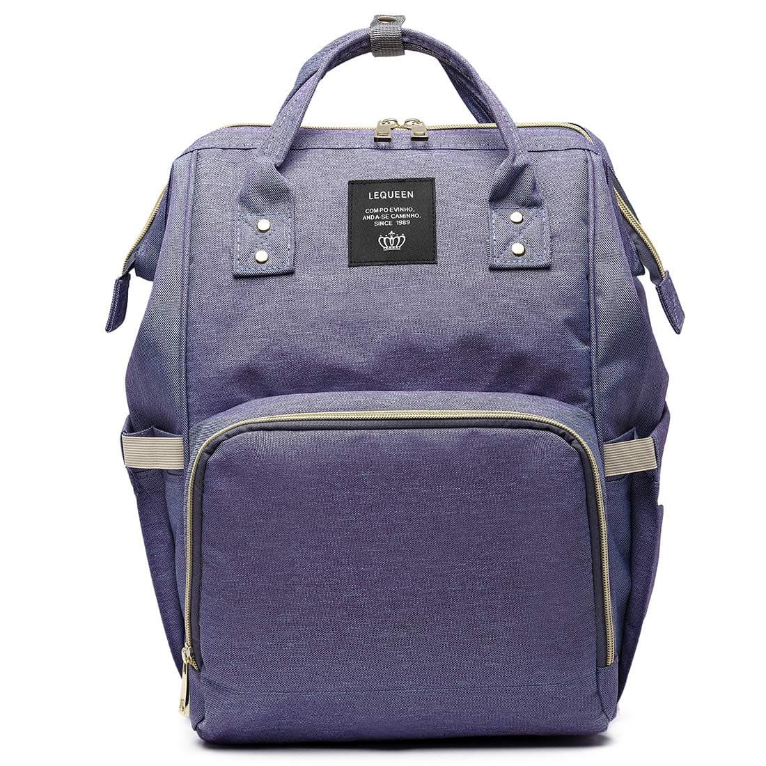 Diaper Bag Multi-function Baby Diaper Backpack Nappy Bags, Mom Dad Travel Backpack Large Capacity Baby bags (Solid Color - Purple)