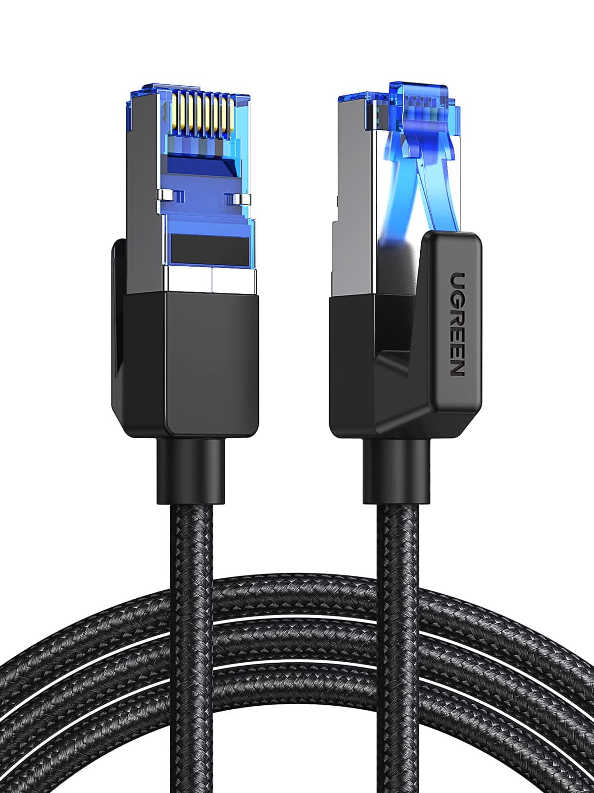 UGREEN Ethernet Cable 3M Cat 8 Gigabit Network Cord High-Speed 40Gbps 2000MHz RJ45 Internet Cable Braided Double Shielded Ethernet Wire Compatible with Gaming Switch PS4 PS5 PC Router TV Xbox
