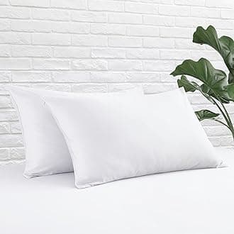 Standard Pillow Protector Set of 2, 100% Egyptian Cotton Pillow Cases with Zipper 400 Thread Count Sateen Weave Cotton White Pillow Protector Standard Size Pillow Covers for Home/Hotel