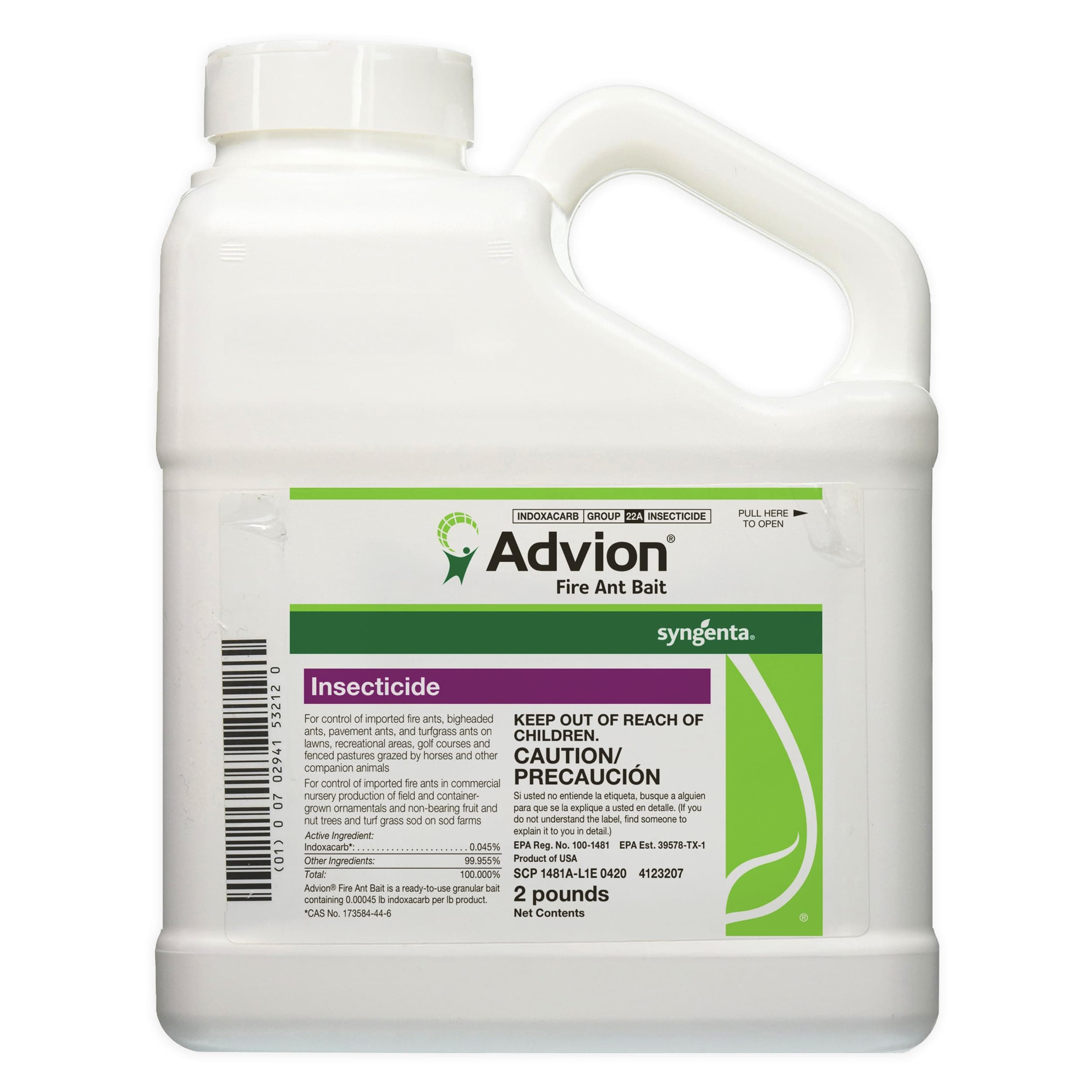 Syngenta Advion Fire Ant Bait, 2-lb. Shaker Bottle, Highly Effective Fire Ant Bait, Formulated with 0.045% Indoxacarb, Outdoor Use, for Fast-Acting Control of Fire Ants