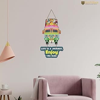 Artvibes Travel Quotes Wood Wall Hanging with Quotes for Home Decor | Office | Gifts | Living Room | Bedroom | Wooden Decorative Item | Modern Decoration | Designer Artworks Hanger (WH_5730N)