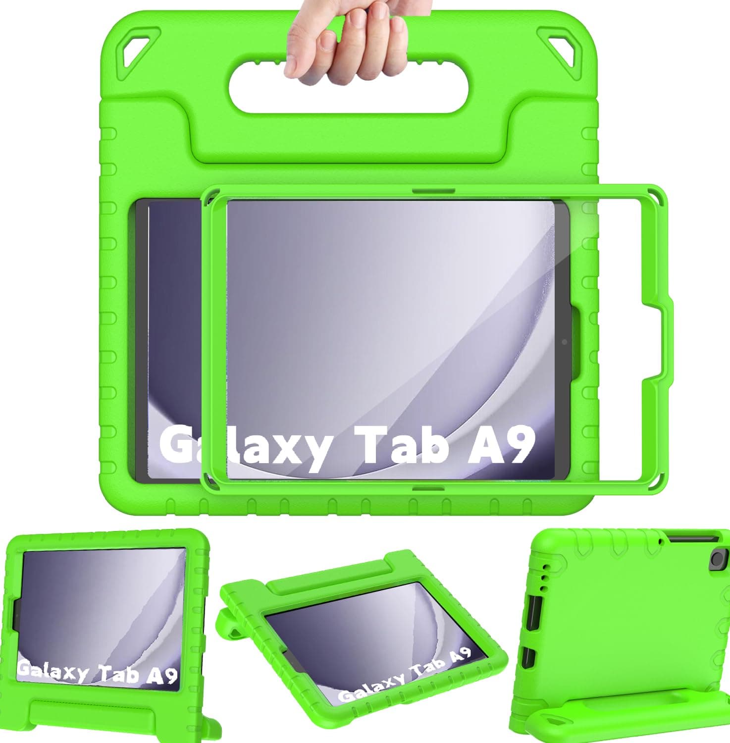 BMOUO Kids Case for Samsung Galaxy Tab A7 Lite 8.7 inch 2021(-T220/T225),Galaxy Tab A7 Lite Case,Shockproof Lightweight Convertible Handle Stand Case for Samsung Galaxy Tab A7 Lite 8.7" 2021,Green