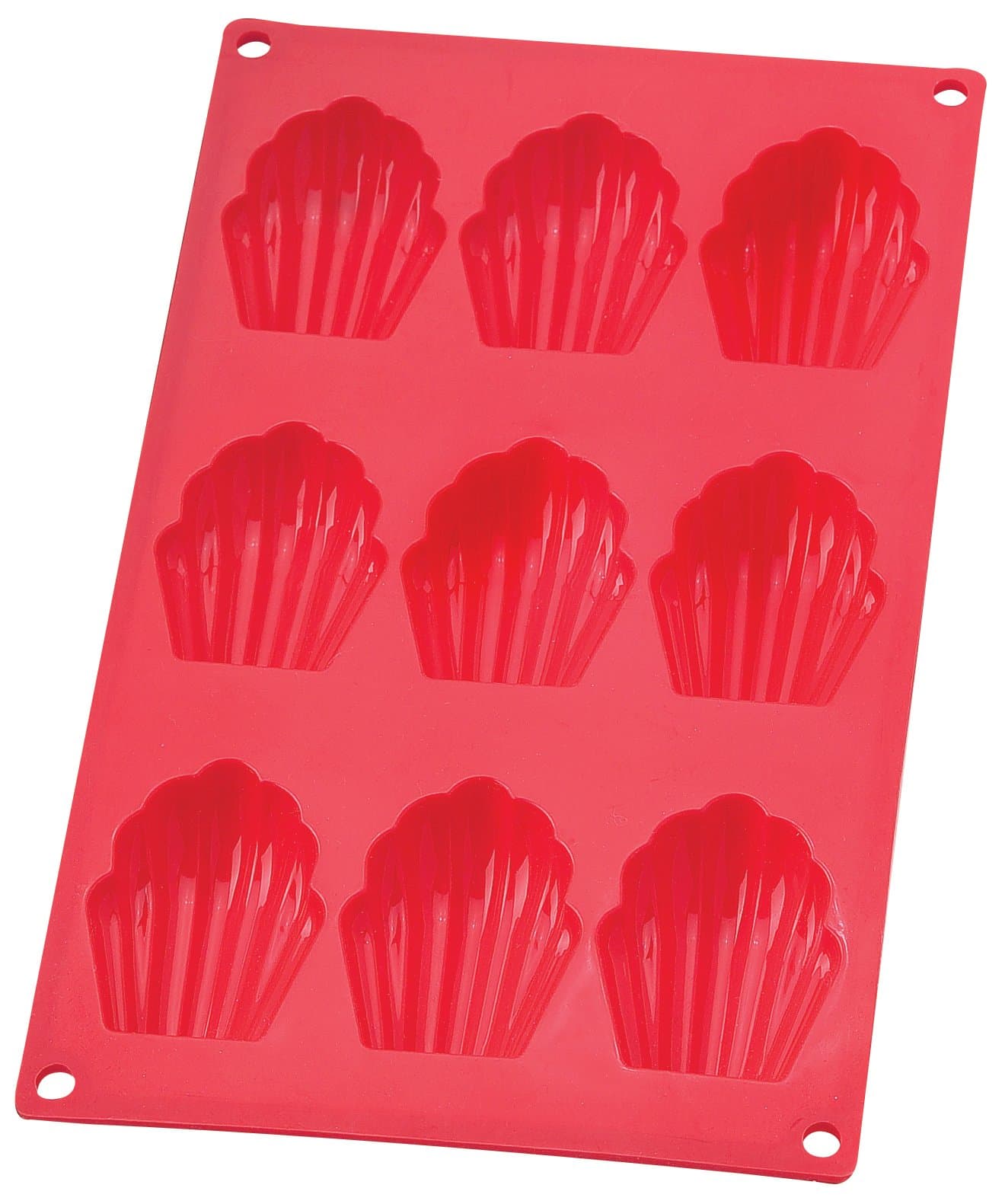 43635 Anderson’s 9-Cup Madeleine Cookie Pan Baking Mold, BPA Free, Non-Stick European-Grade Silicone, 11.75 x 6.75 x .75-Inches, Man-Made-Material, Red