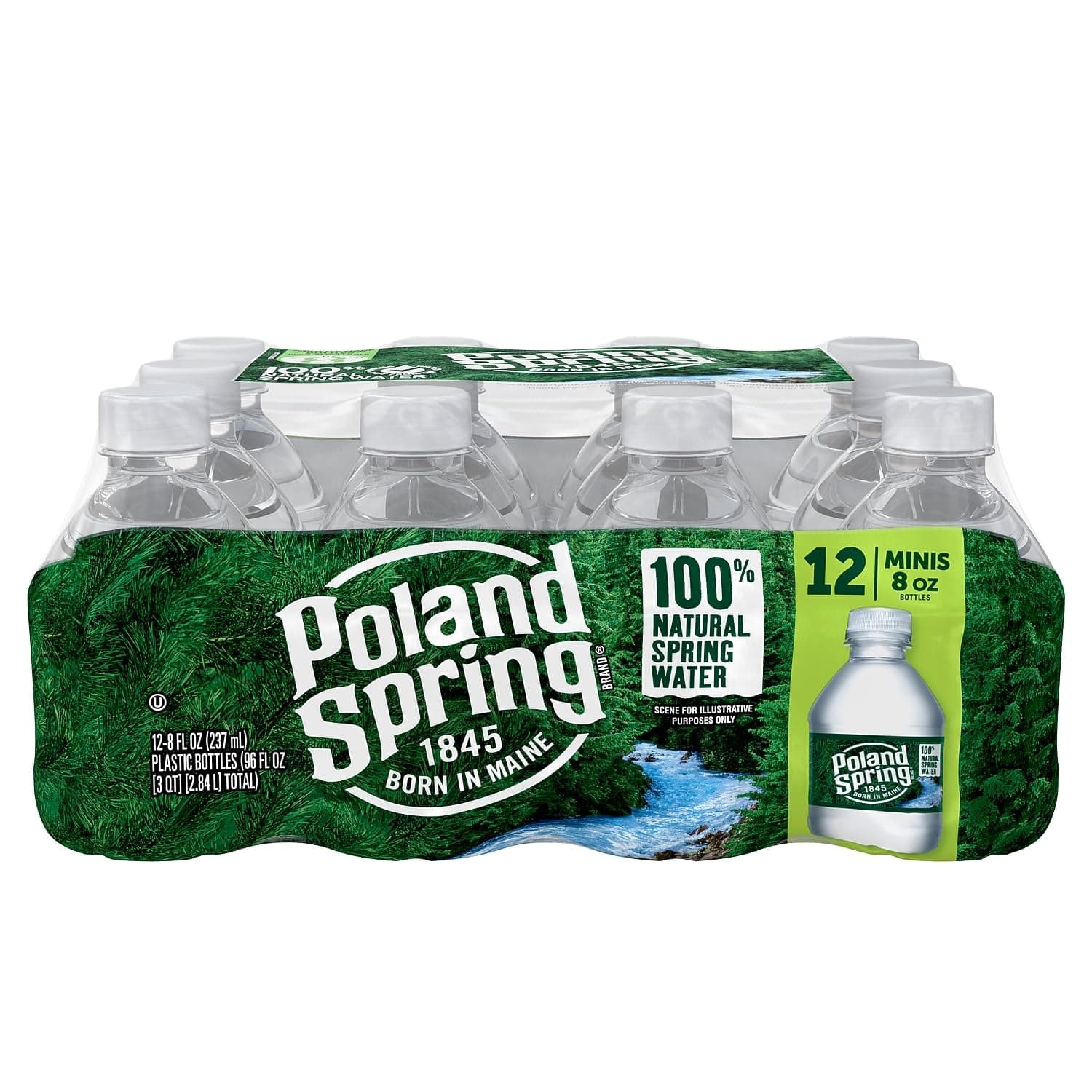 Half Pint Natural Spring Water, 8 Fl Oz (Pack of 48)