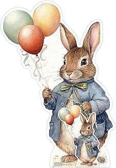 STAR CUTOUTS SC4480 Rabbit with Balloons Cardboard Cut Out Height 92cm